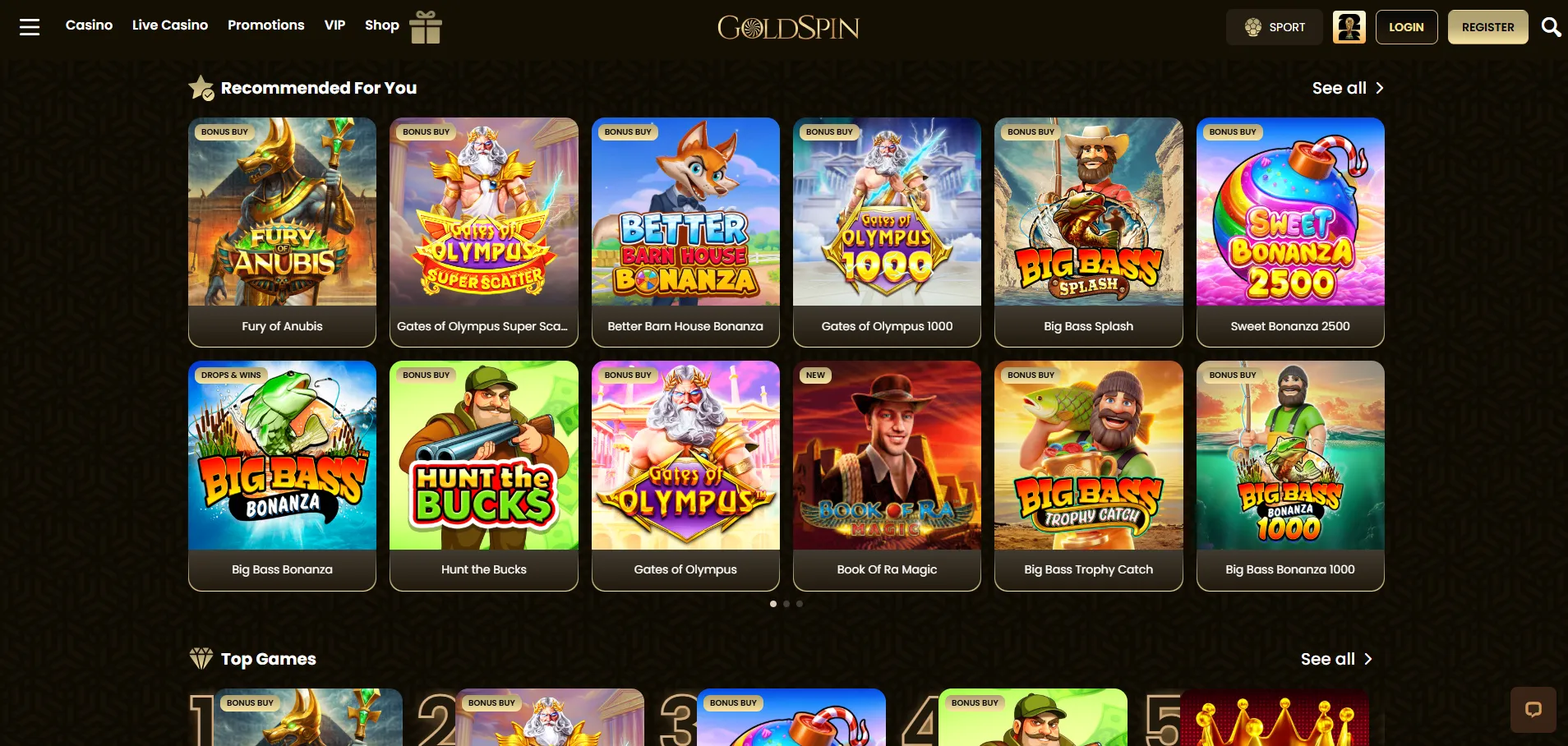 GoldSpin - seriöses Casino ohne OASIS