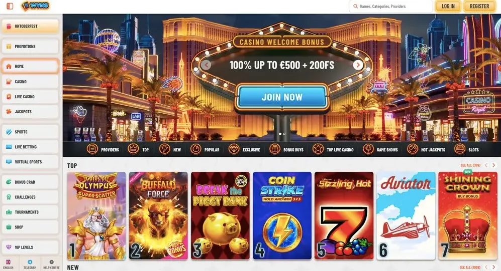 Wyns Casino : ohne OASIS online spielen